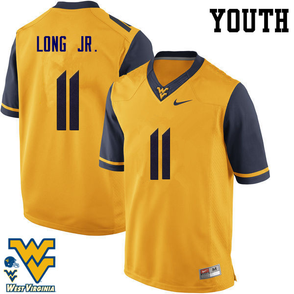 NCAA Youth David Long Jr. West Virginia Mountaineers Gold #11 Nike Stitched Football College Authentic Jersey RC23F26SW